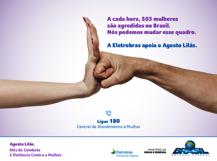 Violência contra a mulher: Eletrobras Alagoas apoia campanha Agosto Lilás