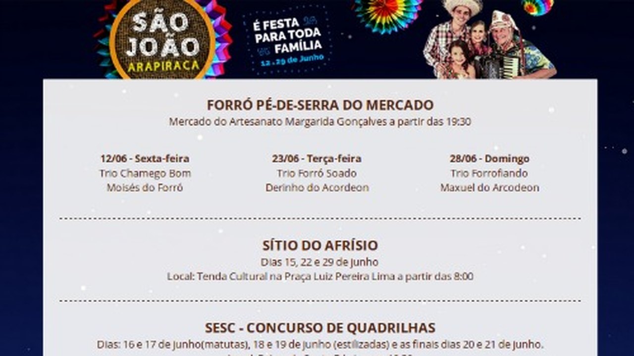 Prefeitura de Arapiraca lança hotsite com programação do São João 2015