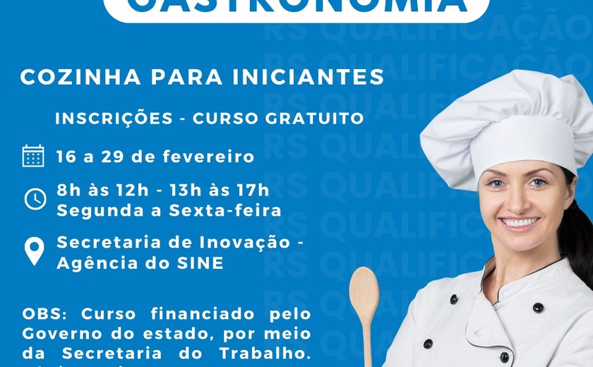 RS Qualificação leva curso gratuito de gastronomia a Gramado