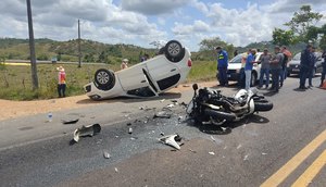 Policial militar sofre acidente de trânsito e fica gravemente ferido em Itaporanga D’ Ajuda