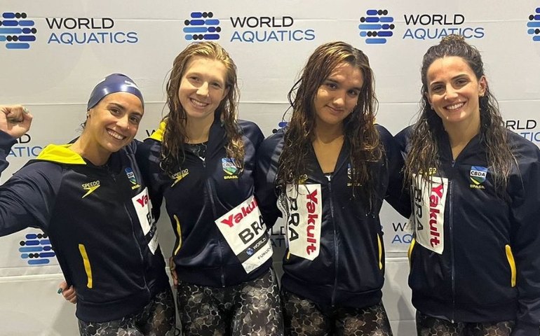Austrália bate recorde e Brasil fica em 8º no 4x200m livre no Mundial de Esportes Aquáticos