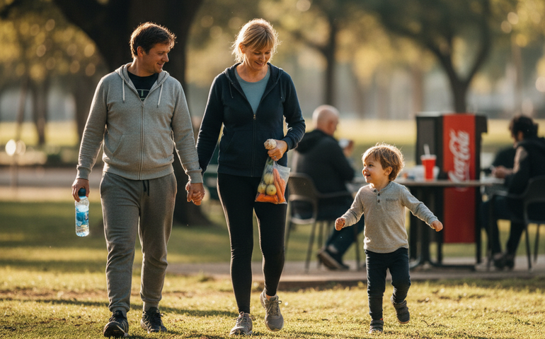 Casal que consumia 12 litros de refrigerante por dia perde 264 kg para dar exemplo ao filho