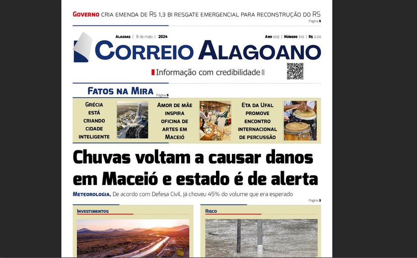 Chuvas voltam a causar danos em Maceió e estado é de alerta