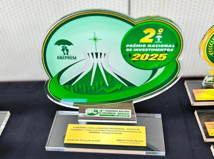 Alagoas conquista 1º lugar no Prêmio Nacional de Investimentos da Associação de Entidades de Previdência