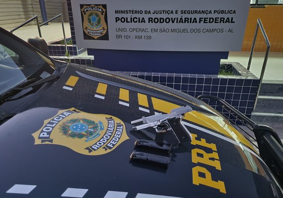 Homem é preso pela PRF por porte ilegal de arma de fogo m São Miguel dos Campos/AL