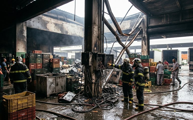 Curto-circuito pode ter causado incêndio na Ceasa