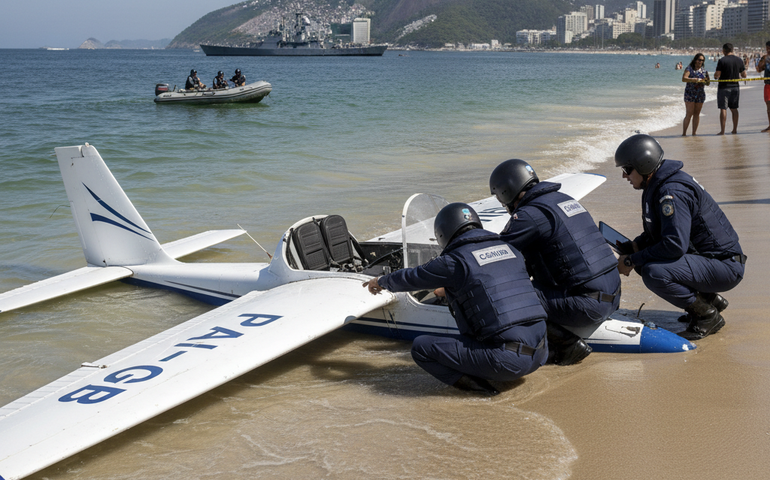 Órgão da Aeronáutica investiga queda de ultraleve no mar de Copacabana