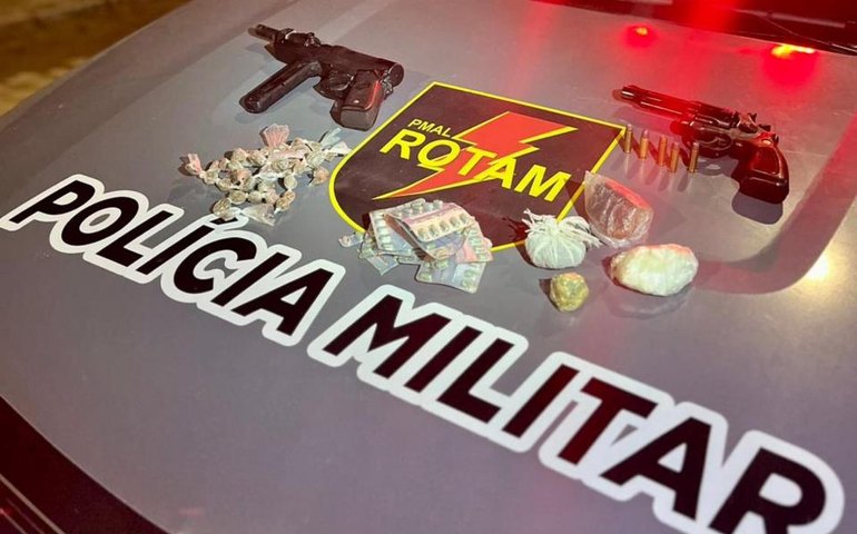 Seis armas de fogo, munições e drogas são apreendidas pela PM em Maceió e Arapiraca