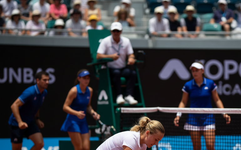 Boleira desmaia devido ao calor e tenista interrompe partida para ajudar