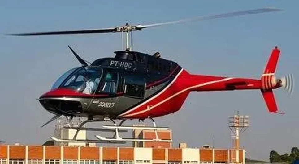 Helicóptero aeromédico da Blue Air; Sesau pagou mais de R$ 10 milhões a empresa em 2025. - Foto: Reprodução/site http://blueairtaxiaereo.com.br
