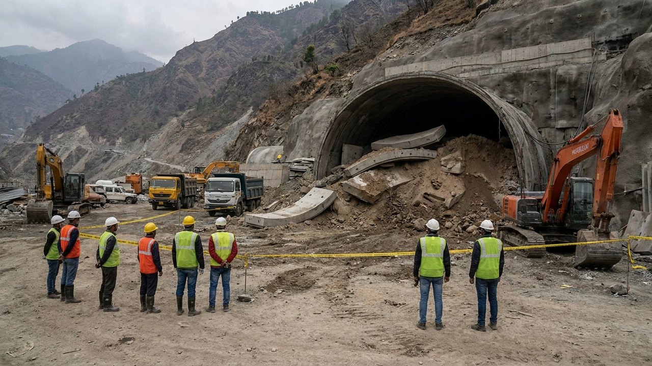 Sete pessoas morrem devido ao desabamento de um túnel na Índia