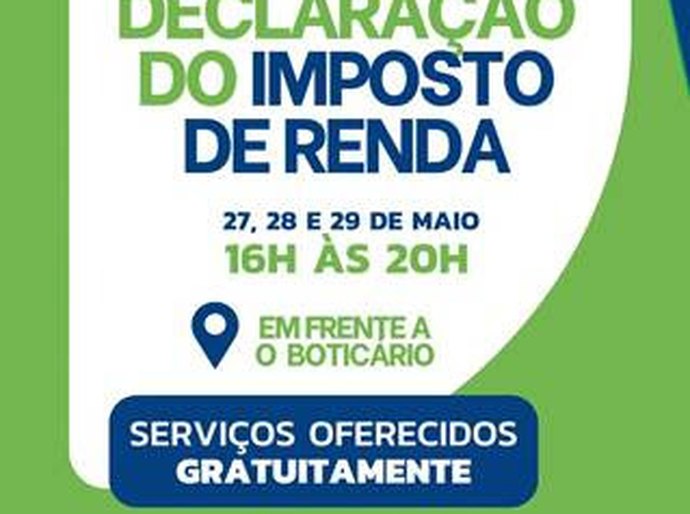 Contribuintes podem realizar o preenchimento gratuito da Declaração no Shopping Pátio Maceió, na Anhanguera