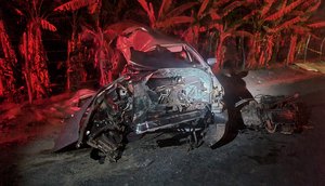 Motorista morre após colisão seguida de incêndio veicular na Rodovia SE-245 em Malhador / Foto: Foto: BPRv/SE