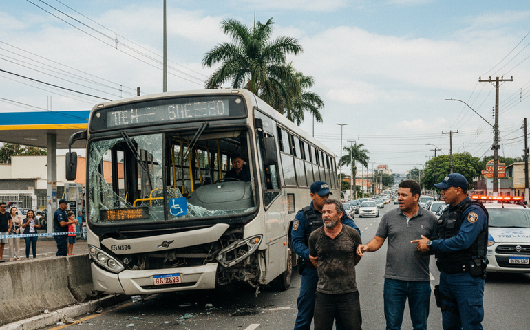 Homem é detido após dirigir ônibus furtado em alta velocidade no Rio