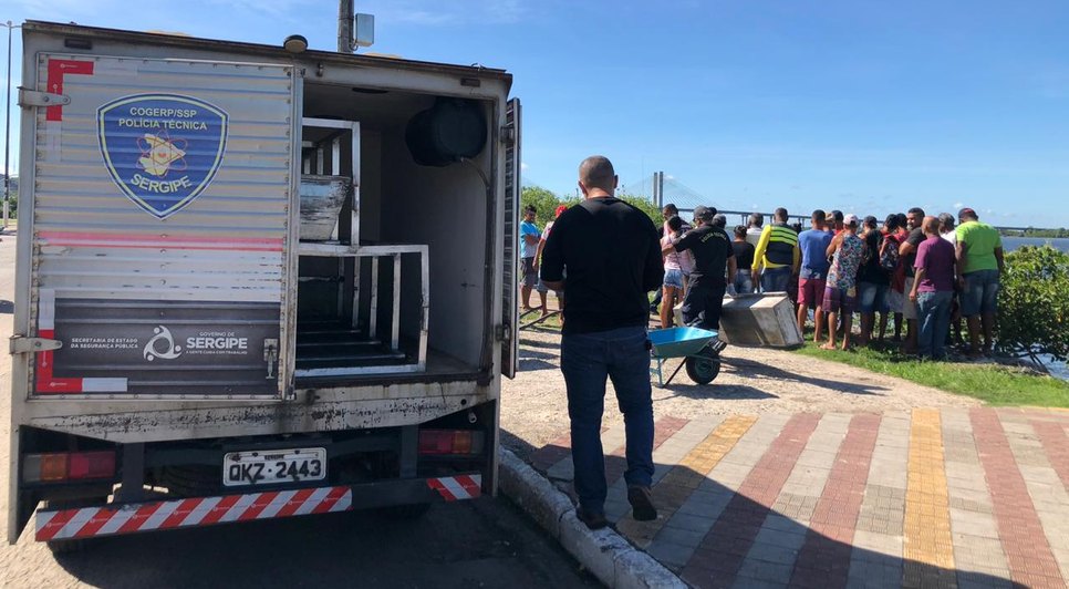 CORPO ENCONTRADO NO RIO SERGIPE / Foto: Leonardo Barreto/TV Atalaia