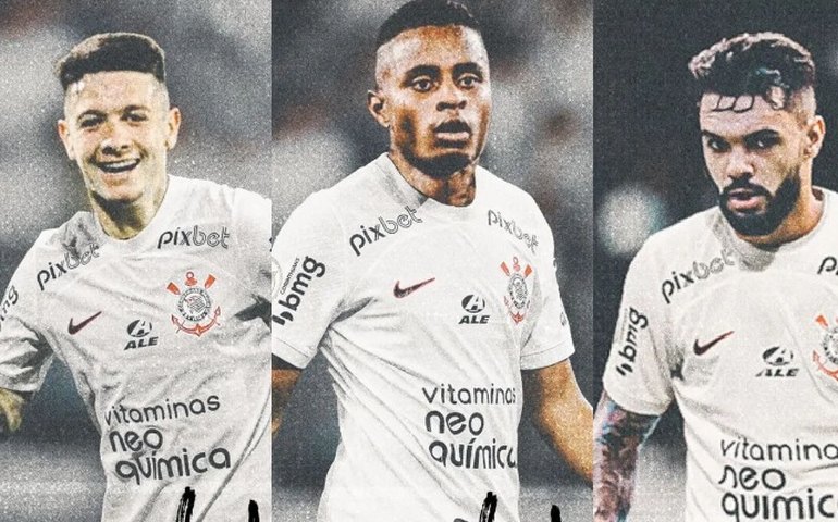 Augusto Melo anuncia Raniele, Palacios e Garro durante cerimônia de posse no Corinthians