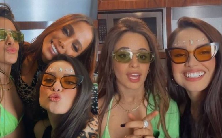 Juliette, Anitta e Camila Cabello se encontram nos bastidores do Coachella
