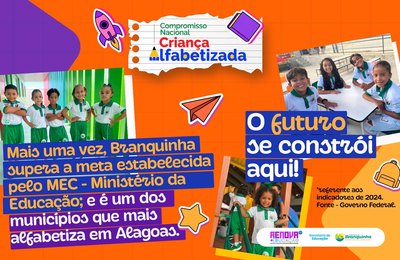 Em mais um ano, município de Branquinha supera meta e avança na alfabetização na idade certa