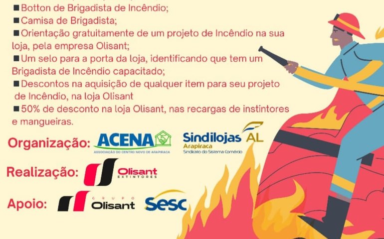 Sindilojas e Acena promovem curso gratuito para formação de Brigada de Incêndio do Comércio de Arapiraca
