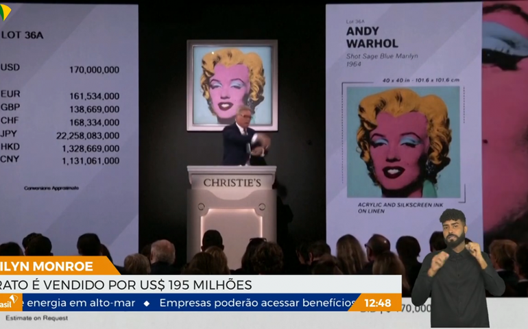 Retrato de Marilyn Monroe é vendido por US$ 195 milhões