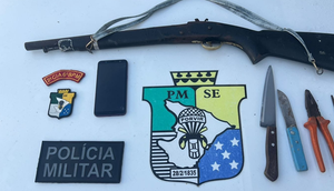 Suspeito de roubar casas e derrubar muros é baleado no pescoço após disparar arma acidentalmente em Boquim