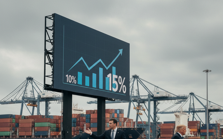 Governo americano diz que tarifa vai subir para 15% 'quando apropriado'