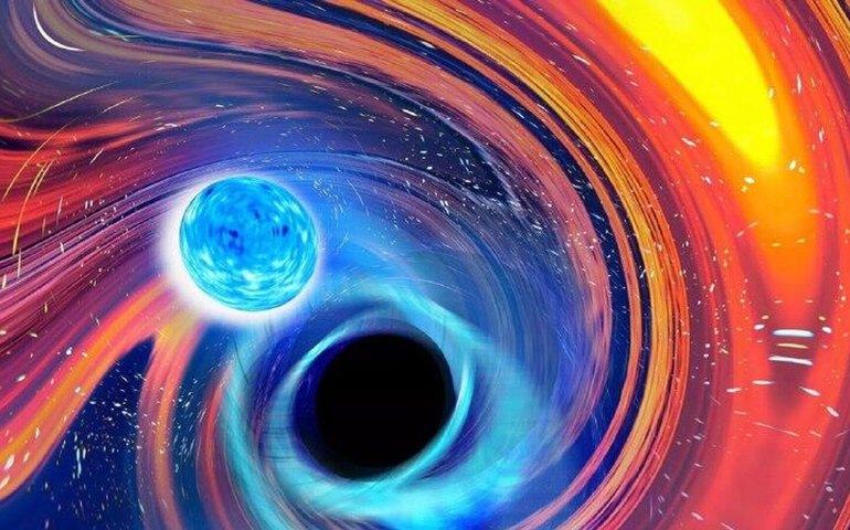 Órbita elíptica em fusão de buraco negro e estrela de nêutrons desafia modelos atuais