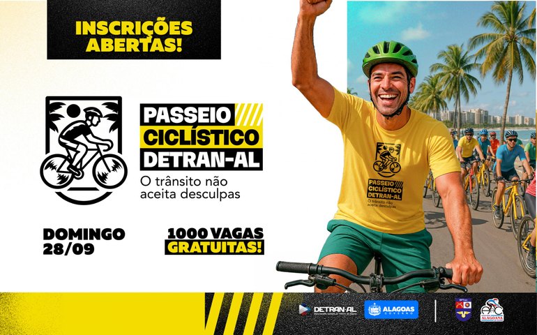 Detran abre inscrições gratuitas para o 1º Passeio Ciclístico