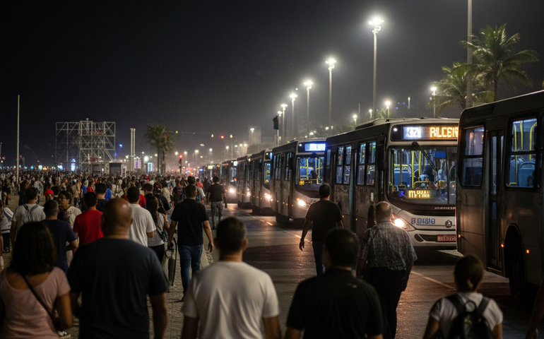 Linhas de ônibus conectam bairros e municípios a Copacabana no réveillon