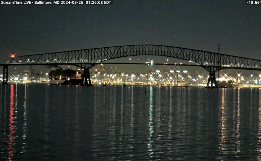 Queda de ponte nos EUA deixa Maryland em estado de emergência e suspende tráfego marítimo