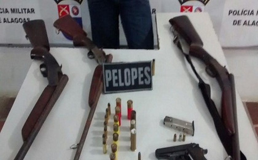 Ação policial apreende quatro armas de fogo em São Miguel dos Campos