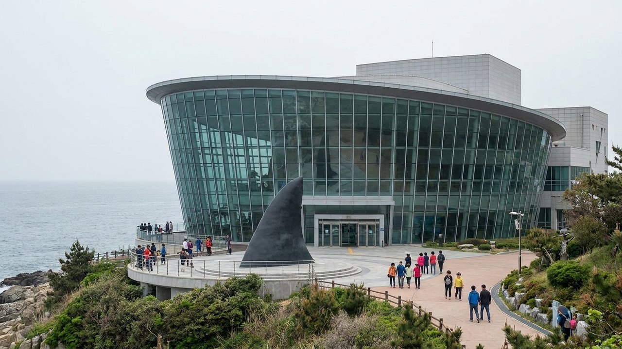 Nova atração turística: tubarão chega à costa da cidade e ganha auditório enorme na Coreia do Sul