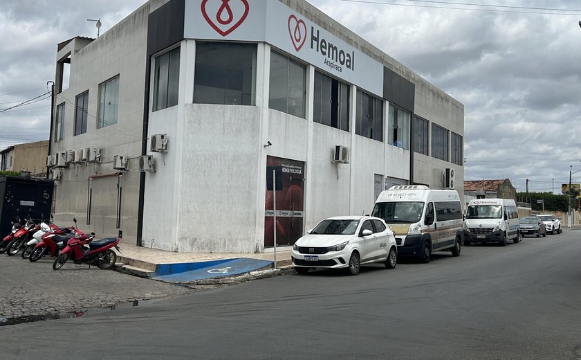 Hemoal Arapiraca passará por manutenção predial neste sábado (6) e não abrirá para doações de sangue