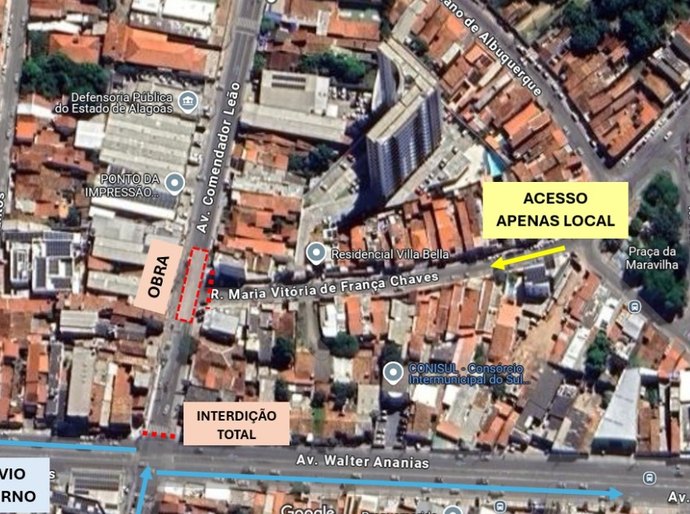 BRK inicia reparo emergencial em rede coletora de esgoto da Av. Comendador Leão, no Poço