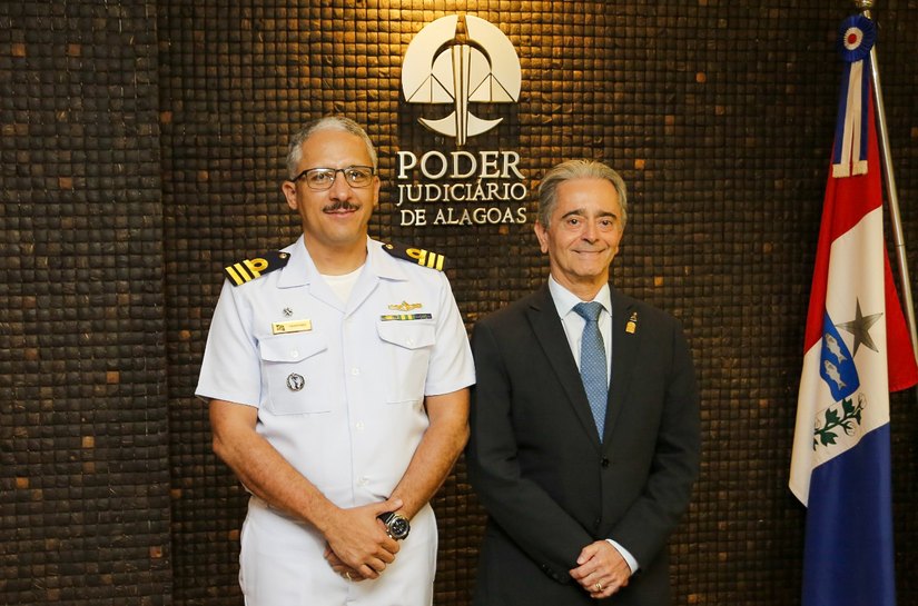 Presidente do TJAL recebe visita do novo capitão dos Portos de Alagoas