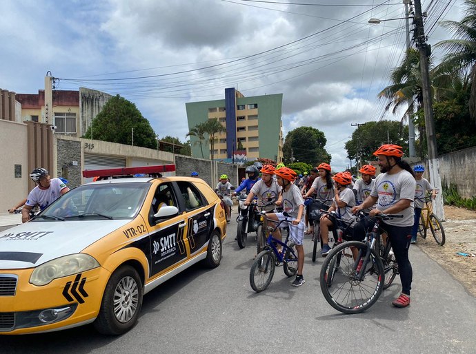 Pedala Alagoas reúne alunos em passeio na Área Verde de Arapiraca