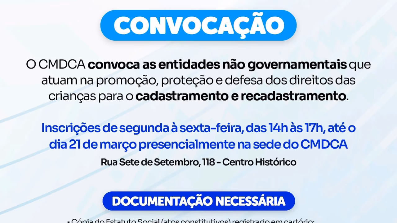 CMDCA de Penedo abre inscrição para entidades não governamentais que atendem crianças e adolescentes