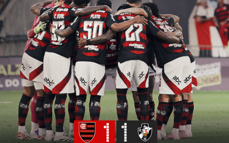 Flamengo poupa titulares, empata com o Vasco e distância para o Palmeiras fica em dois pontos