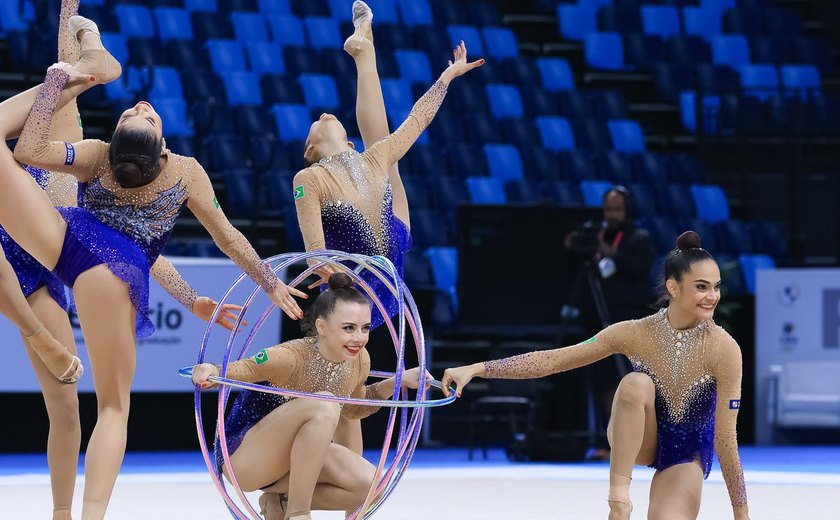 Ginástica rítmica do Brasil tem jornada dourada no Pan de Santiago