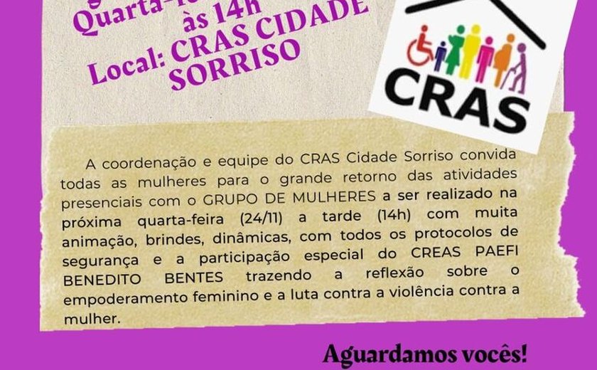 Cras Cidade Sorriso retoma atividades presenciais com grupo de mulheres