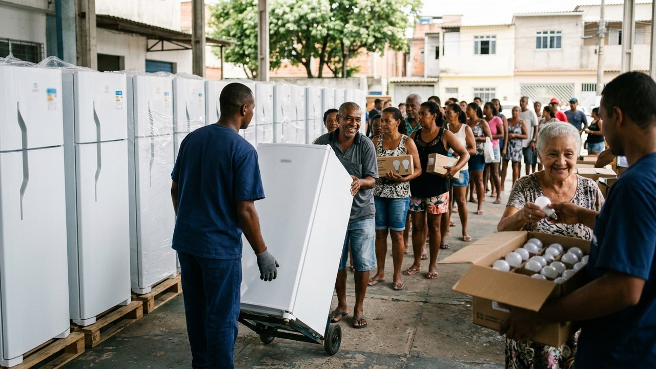 Concessionária vai distribuir geladeiras e trocar lâmpadas em São Gonçalo