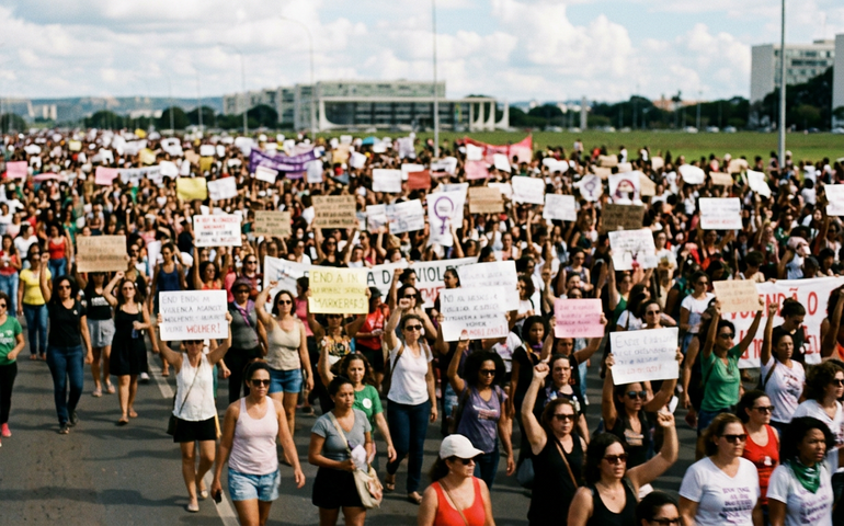 Manifestações pelo Brasil pedem o fim da violência contra a mulher
