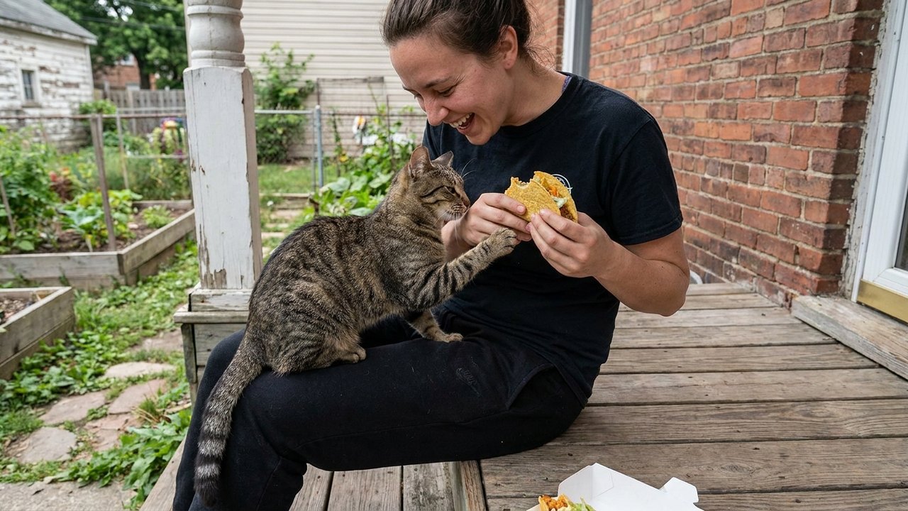Companhia perfeita para um taco? Um gato, é claro!