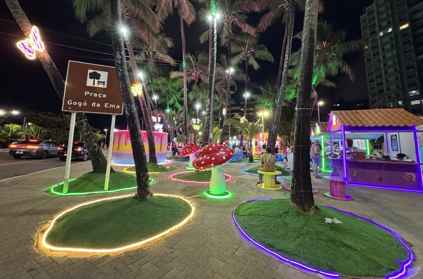 Vila das Crianças encanta o público com atrações instagramáveis, luzes e brinquedos acessíveis