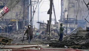 Área comercial e residencial na cidade de Wajima, uma das mais afetadas / Foto: KYODO/VIA REUTERS - 02.01.2024