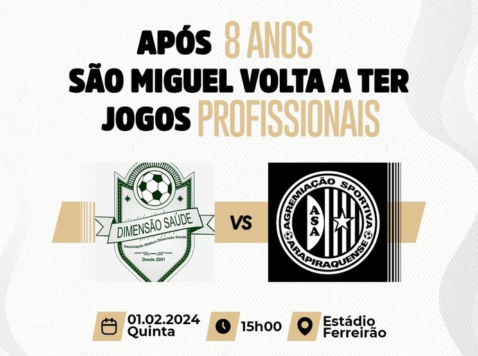 São Miguel dos Campos receberá jogo da Copa Alagoas nesta quinta, 1°
