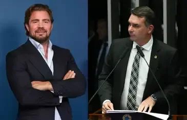 São Paulo (SP), 04/03/2026 - FOTO DE ARQUIVO - Ex-banqueiro Daniel Vorcaro, CEO do Banco Master e o senador Flávio Bolsonaro. Foto: Banco Master/Divulgação e Lula Marques/Agência Brasil
