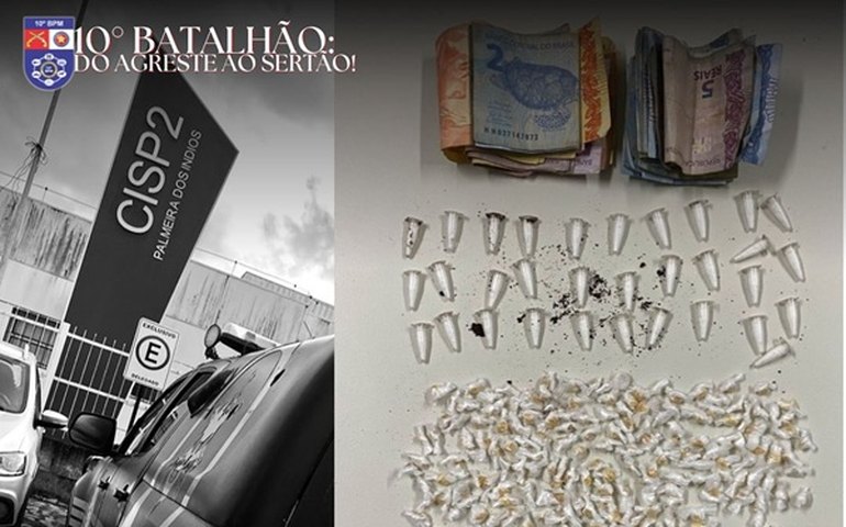 Polícia Militar prende três pessoas por tráfico de drogas em Palmeira dos Índios