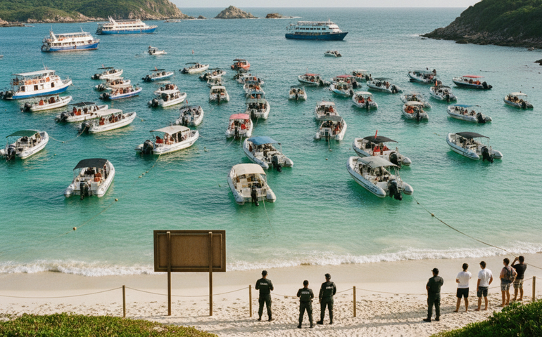 Interdição de acesso a praia de Arraial do Cabo veio após ICMBio verificar quase três vezes mais botes que o permitido no local