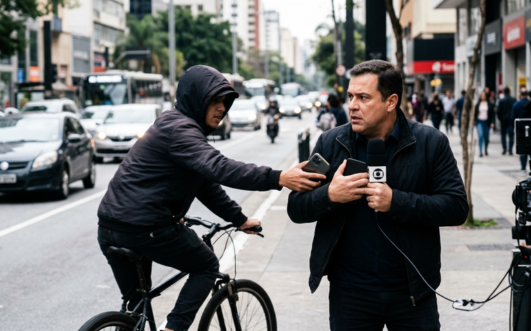 Repórter da TV Gazeta sofre tentativa de roubo ao vivo em São Paulo
